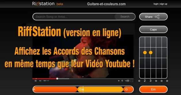 RiffStation : affichez les accords des chansons en même temps que leur vidéo Youtube !